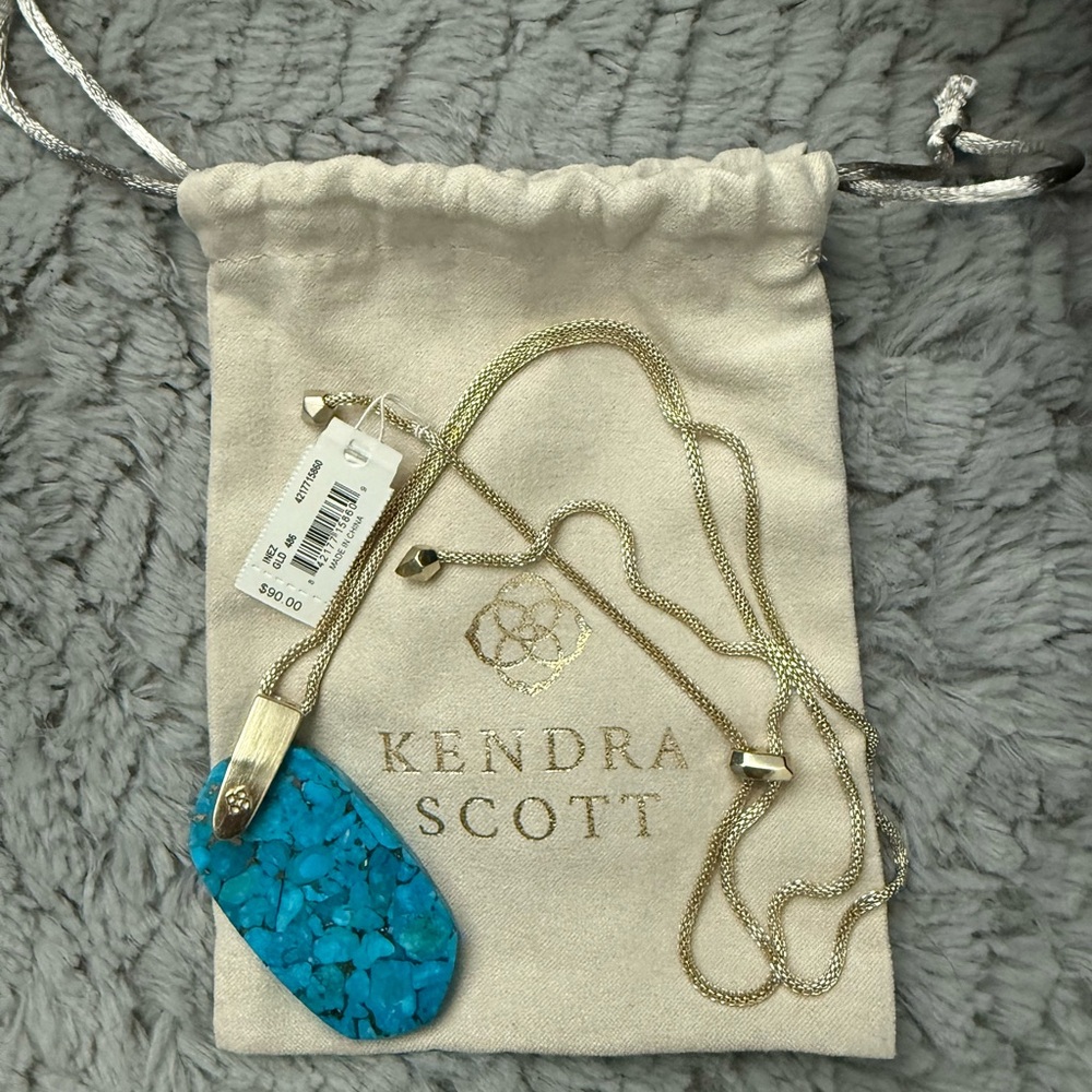 NWT Kendra Scott long turquoise necklace
